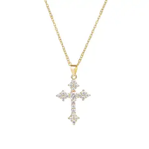 Necklace Pendant Necklace Wholesale 18k Gold Plated Classic Cross Pendant Necklace