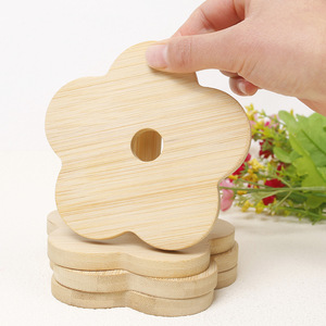 Posavasos de bambú de 11 cm con forma de flor de ciruelo, alfombrillas aislantes del calor para uso doméstico, para cuencos, ollas y platos. - Product Image 2