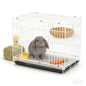 <span class=keywords><strong>Cage</strong></span> pour animaux de compagnie pliable en métal de qualité supérieure, respirante, à motif uni, petite taille, haute durabilité, avec plateau en plastique - Product Image 6