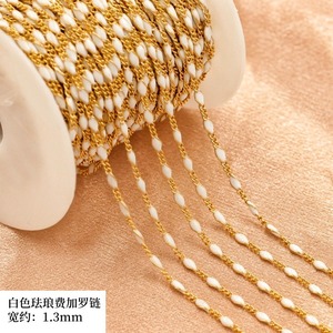 Cadena Llena de Oro 14K Diy Joyería Permanente Esmalte de Colores Cristal <span class=keywords><strong>Figaro</strong></span> 3 + 1 Cadenas para Collar Pulseras Fabricación de Joyas - Product Image 2