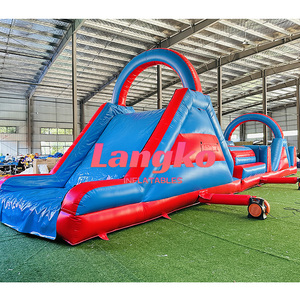 Parco Divertimenti Gonfiabile Commerciale per Bambini e Adulti: Grande Castello Gonfiabile da Esterno con Scivolo e Ostacoli - Combo Parco Tematico Gonfiabile - Product Image 4