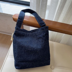 Bolsa de Mezclilla Ecológica, Bolsa de Lona Grande, Logotipo Personalizado Aceptable, Bolsas de Libros Artísticas para Estudiantes - Product Image 5