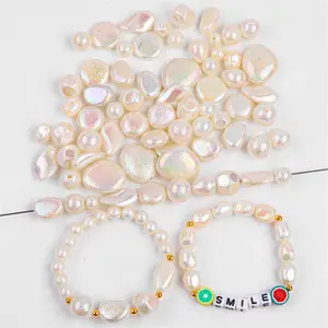 Hobbyworker Acrylic Imitation Pearls Wrinkled Round Irregular Loose Beads For Diy Necklace Bracelet Accessories Supplies B0555