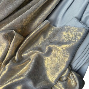 Tela Brocada con Estampado Dorado en Terciopelo, 100% Poliéster, Resistente a la Abrasión, Peso Medio, con Brillo Dorado y Plateado, <span class=keywords><strong>para</strong></span> Vestidos de Fiesta, Estilo Europeo - Product Image 6