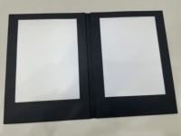 Buku Menu LED Restoran Berkualitas Tinggi dengan Sampul Kulit Hitam, Menu Bercahaya, Dua Halaman, untuk Bar dan Klub