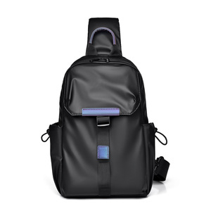 Bolso de Cintura Deportivo de Moda Coreana, Bolso <span class=keywords><strong>Bandolera</strong></span> Casual Versátil con Bloques de Color, Impermeable, Hecho de PU, para <span class=keywords><strong>Hombre</strong></span> y Mujer - Product Image 2
