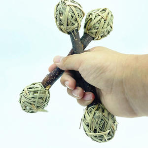 כדור ערבה טבעי ארוג קטן לחיות מחמד ברבל צ 'יו צעצוע ערבה דבל לשחק ארנב צעצוע ארנב - Product Image 3