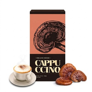 Café con hongos en polvo OEM Cappuccino sin azúcar, Arábica y Reishi, en caja, con etiqueta privada - Product Image 2