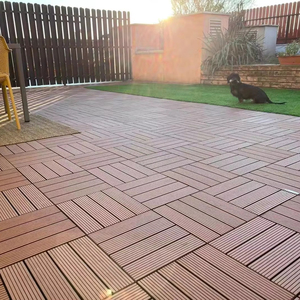 Không thấm nước uv-kháng <span class=keywords><strong>WPC</strong></span> sàn lồng vào nhau sàn gạch cho ngoài trời Patio công viên dễ dàng DIY bấm vào chống trượt bề mặt - Product Image 1