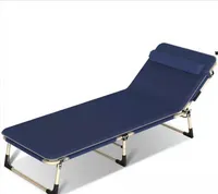 Cama de almuerzo individual portátil para exteriores, cama de acampada con almohadilla de algodón, ligera, Oxford, 600D, precio de descuento