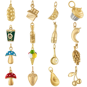 Abundancia y Fortuna |   Colgantes de Acero Inoxidable con Baño de Oro PVD de 18K con Diseño de Frutas para la Creación de Joyas, Amuleto de la Suerte y la Prosperidad - Product Image 5