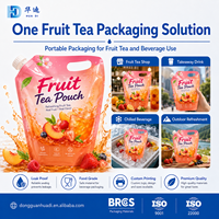 Pochette personnalisée pour thé aux fruits 1000 ml, portable, avec bec verseur et poignée, pour fournisseurs d'usines de bubble tea