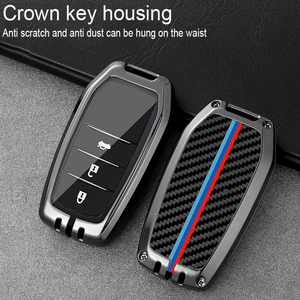 Housse de clé de voiture de luxe en alliage de zinc noir pour Toyota RAV4 Highland Corolla Hilux Fortuner Land Cruiser Camry CHR Prado 2017 - Product Image 6