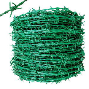 <span class=keywords><strong>Vert</strong></span> PVC enduit <span class=keywords><strong>fil</strong></span> de fer <span class=keywords><strong>barbelé</strong></span> double brin - Product Image 1