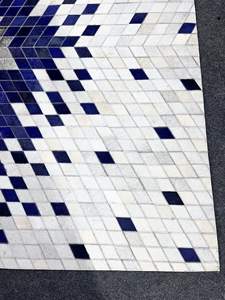 Alfombra de área de lana abstracta moderna, logotipo de onda persa gruesa, patrón de rayas con mechones a mano, decoración del hogar para dormitorio - Product Image 4