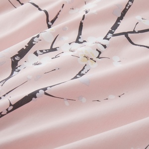 Soft Touch Pastel Pink <strong>Plum</strong> Blossom 3 Pcs <strong>Bedding</strong> Set Brushed Microfiber Polyester Duvet Cover and Pillowcase for All Ages - Product Image 4