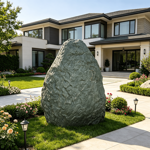 Pierre naturelle verte, roche paysagère veinée verte, pour jardin extérieur, roche décorative durable, élément de jardin vertical - Product Image 4