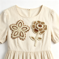 Appliques brodées en coton épais, imitation fleurs au crochet faites à la main, style vintage, écologiques, pour chapeaux et vêtements (vente en gros)
