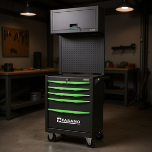 FASANO Tools Rolling Tool Cabinet 5 <b>Drawer</b> With Pegboard Storage For <b>Workshop</b> Use - Product Image 3