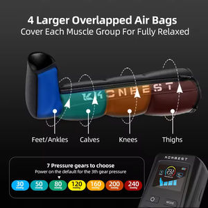 Bottes de compression d'air rechargeables pour soins à domicile, masseur de jambes portable avec contrôle de la minuterie pour une circulation de haute qualité - Product Image 4