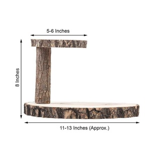 Custom 2 Tier Natural Wood Slices Slab Food Server <strong>Wooden</strong> Dessert &amp; Cupcake <strong>Stand</strong> Wood Round <strong>Cake</strong> <strong>Stand</strong> - Product Image 6