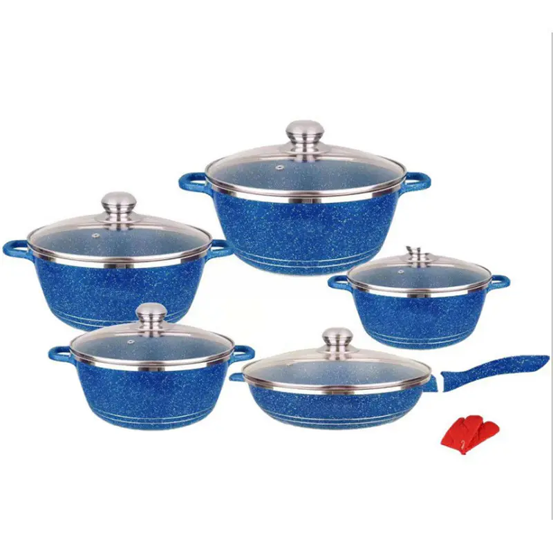 Chất lượng cao nhôm Cookware Set 12 cái Dessini không dính Fry Pan juego de ollas đồ dùng nhà bếp Pot Set