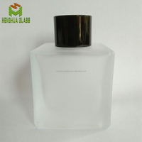 Mini carré 50ml 100ml 150ml 200ml bouteille en verre de diffuseur de roseau givré bouteilles d'emballage d'huile de parfum d'aromathérapie