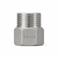 Adaptateur réducteur hexagonal forgé en acier inoxydable 304 BSPP BSPT à basse pression, filetage mâle-femelle 3/4 DN20 DN25, raccords de tuyauterie