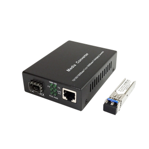 Convertidor de medios de fibra óptica dual 10/100/1000M de venta caliente de fábrica, convertidor RJ45, convertidor de medios de fibra óptica monomodo de 20KM - Product Image 1