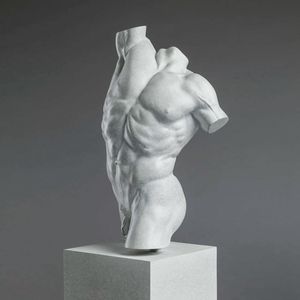 Famosa escultura de Torso para hombre, decoración interior, mármol, a la venta - Product Image 1