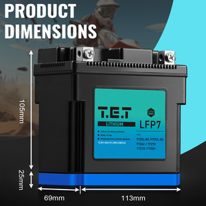 Bateria de Partida LFP7SL 12.8V 3Ah LiFePO4 com Proteção BMS, Monitoramento Opcional via APP Bluetooth - Product Image 5