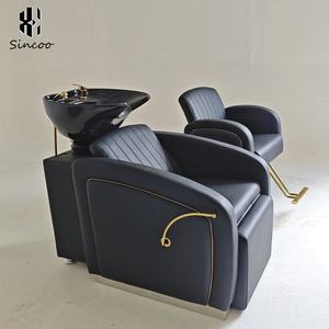 Fauteuil de massage et de lavage moderne de haute qualité, personnalisable en cuir PU, avec cadre en acier inoxydable et repose-pieds pliable – Vente en gros - Product Image 1