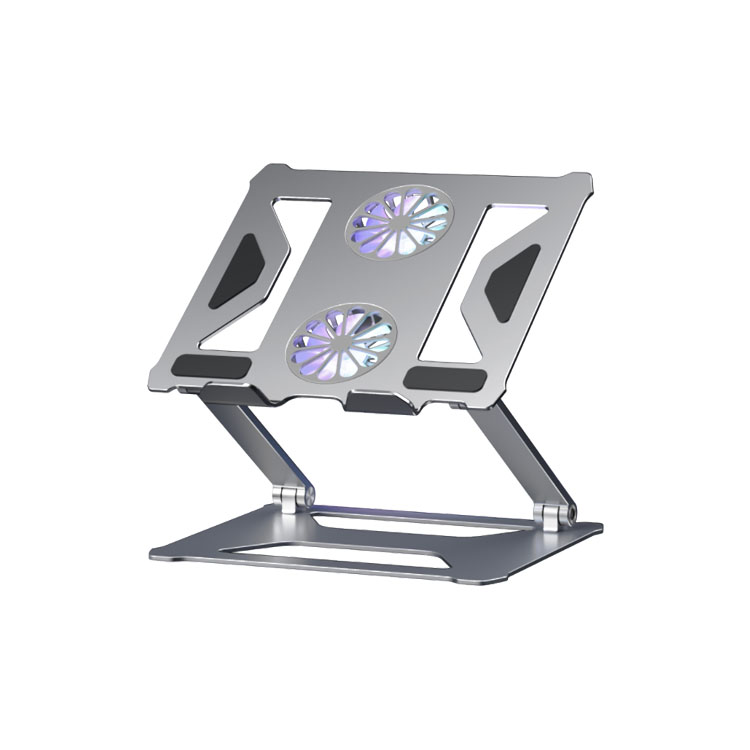 Оптовая продажа с фабрики, Лидер продаж, регулируемая подставка для ноутбука из алюминиевого сплава со светодиодным охлаждающим вентилятором, Сверхтонкая охлаждающая подставка для ноутбука