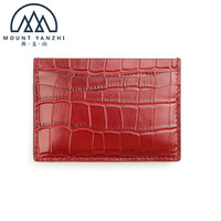 Portefeuille fin en cuir de qualité supérieure à motif crocodile personnalisé, blocage RFID, style anglais, porte-cartes de crédit, sans fermeture, épaisseur 30 mm