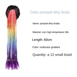 Vente en gros usine – Tresses synthétiques à trois brins en fibre haute température pour femmes, dreadlocks africaines multicolores - Product Image 4