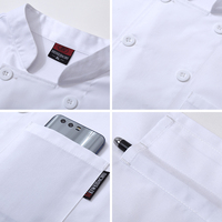 Chef Veste Asiatique Restaurant Uniforme Chemises Chef Manteaux Tout Noir À Manches Courtes Maille Personnalisé