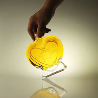 Bouteille de liqueur en verre en forme de cœur de 500 ml avec bouchon Guala, surface transparente, cadre en relief pour emballage cadeau de liqueur personnalisé, marque BOXUN