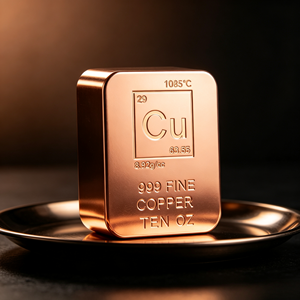 Ten Ounce <b>Cube</b> Copper Ingot Periodic <b>Table</b> Design Heavy Copper Bar Desk Decor Gift - Product Image 4