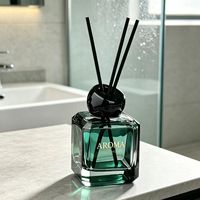 Nouveau style – Bouteille en verre ambré dégradé de 150 ml, flacon diffuseur de parfum de luxe vide, diffuseur d'arômes, huile parfumée, couvercle en bois