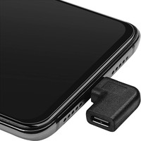 Adaptateur USB 3.1 Type C mâle vers femelle USB-C avec sortie CC à angle droit de 90 degrés pour smartphones et tablettes, en PVC