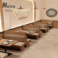 Ensemble de canapés de restaurant commercial moderne, table en rotin tressé en bois massif, thème sud-est asiatique, pour bar et salon de thé