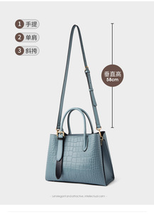 Bolso Tote de Piel Genuina de Vaca con Patrón de Cocodrilo al por Mayor, Bolsos de Lujo de Diseñador para Mujer, Cubierta Candy - Product Image 5