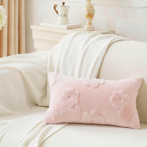 Coussin décoratif en soie blanche moelleuse coussin brodé floral carré pour la décoration de la maison disponible 12X20/30X50 - Product Image 3