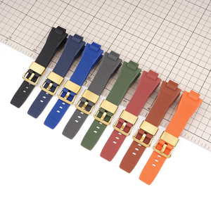 交換用時計バンド スチールリング付き カシオ GST-B400 ラバー時計ストラップ メンズ レディース 時計バンドベルト - Product Image 1