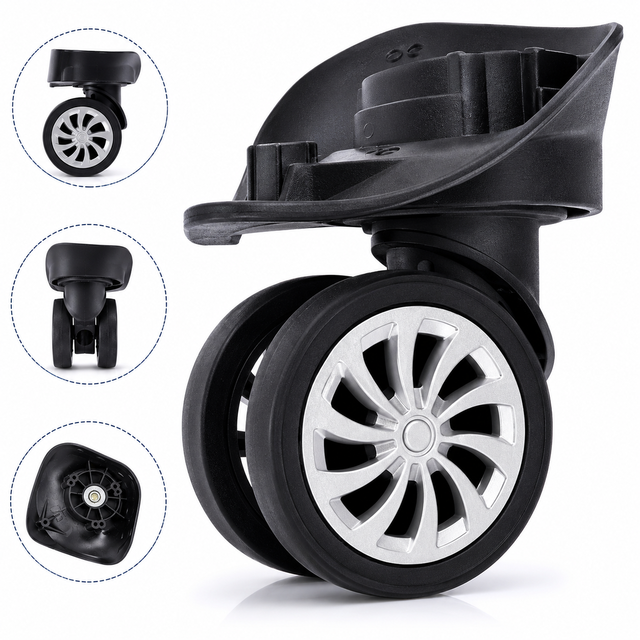 Universal Luggage Spinner Wheels Silent 360 Degree Suitcase Caster Travel Bag Replacement Repair Parts