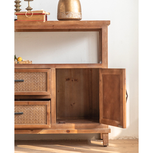 Gabinete para sala de estar de comida europea y americana, gabinete de almacenamiento de madera maciza, gabinete Retro Para pasillo de pared de sala de estar borracho - Product Image 4