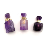 Vente en gros de flacons de parfum en cristal naturel, pendentif en améthyste, quartz rose, cristaux de guérison, artisanat