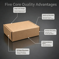 Boîte d'expédition en carton ondulé kraft avec logo personnalisé, plusieurs tailles en stock, boîte robuste pour l'e-commerce, emballage pour l'expédition