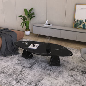 Mesa de centro de mármol redonda de lujo moderna diseño personalizado al por mayor con muebles de metal duraderos para sala de estar - Product Image 1