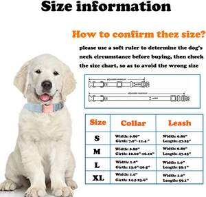 Love Dream Veet Set, laisse et collier de chien réglables doux et confortables avec boucle en métal robuste pour petits chiens de taille moyenne - Product Image 6